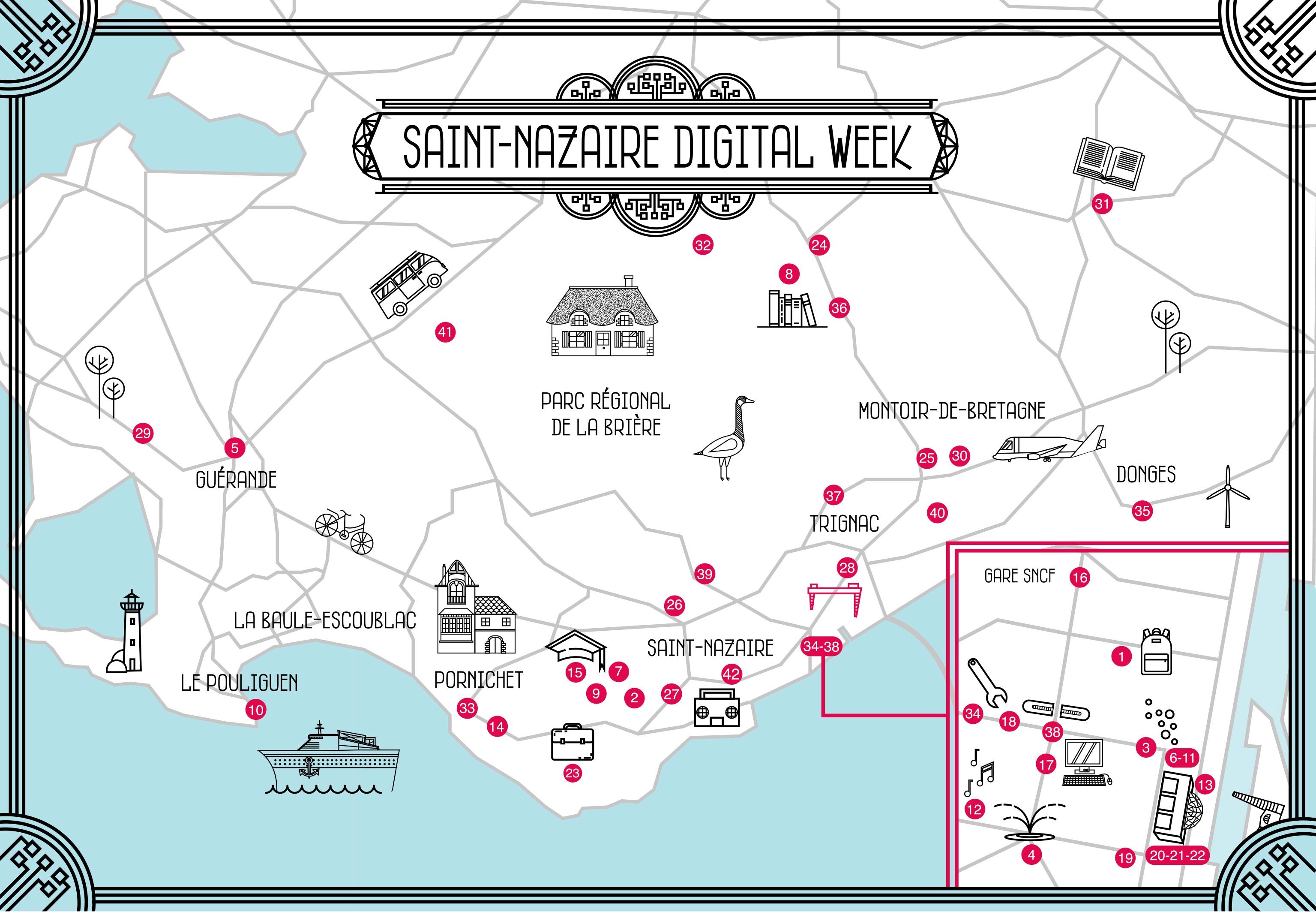 Carte - saint-nazaire digital week - Tadam - graphiste à Saint-Nazaire