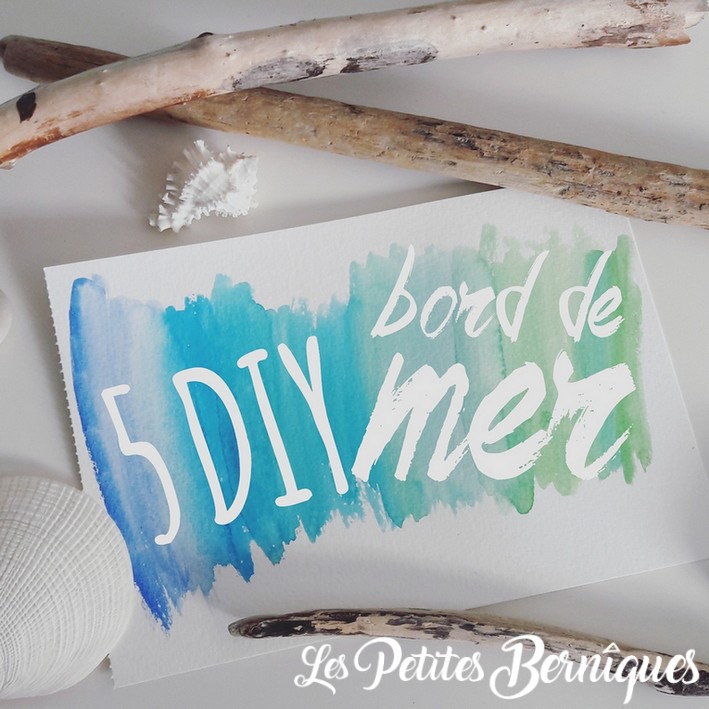 DIY bords de mer - bois flotte - coquillages - galets