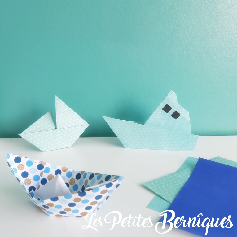 pliage papier - bateaux